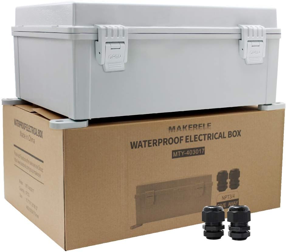 Grey Weatherproof Plastic Electrical Box with Lock Z26643
