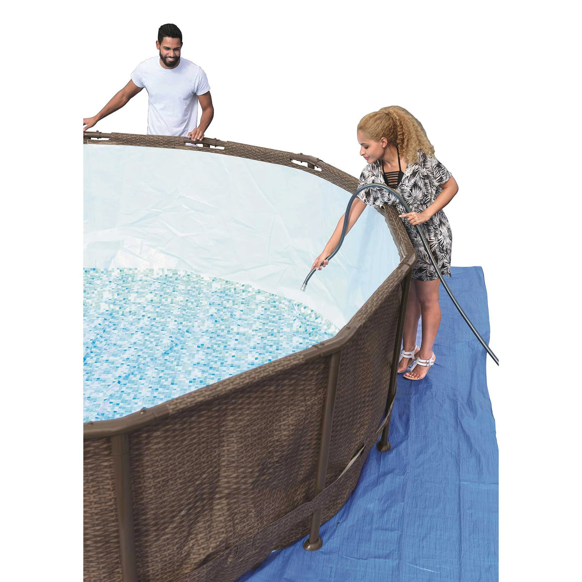 16ft x 48in Round Frame Above Ground Pool Set Z732656