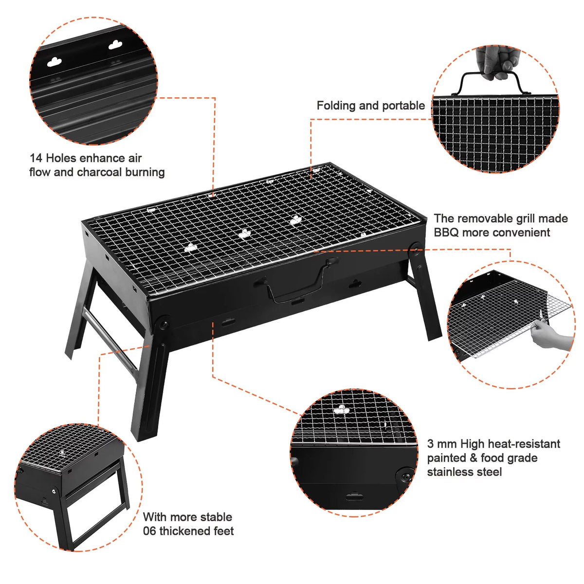 Portable Foldable Charcoal Grill B51053