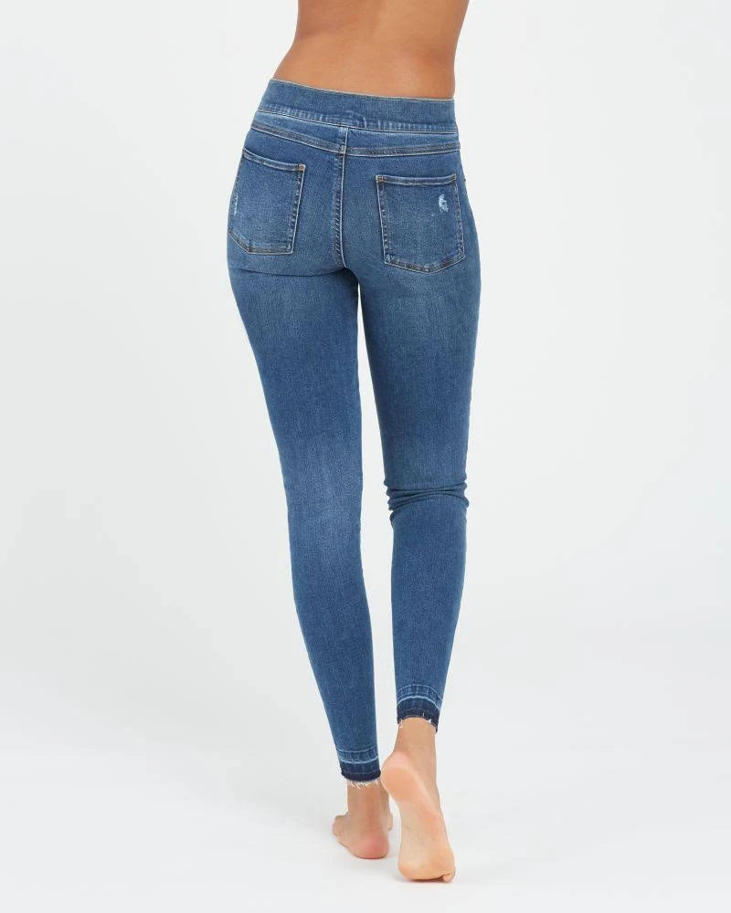 Distressed Denim Legging Mid Wash I2109