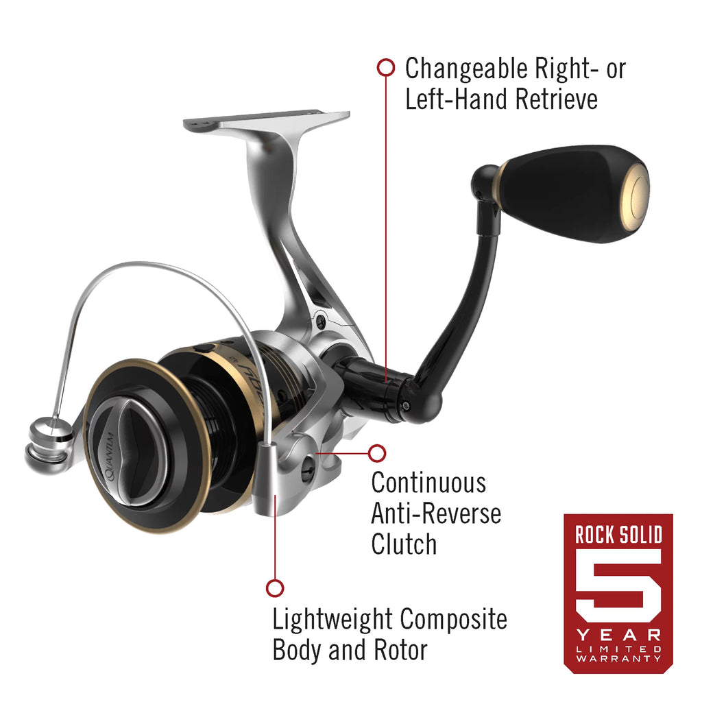 Size 20 Spinning Fishing Reel, 5.2:1 Gear Ratio, Silver/Gold L163558