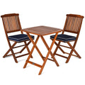 3 Pc Wooden Folding Patio Conversation Set D793337