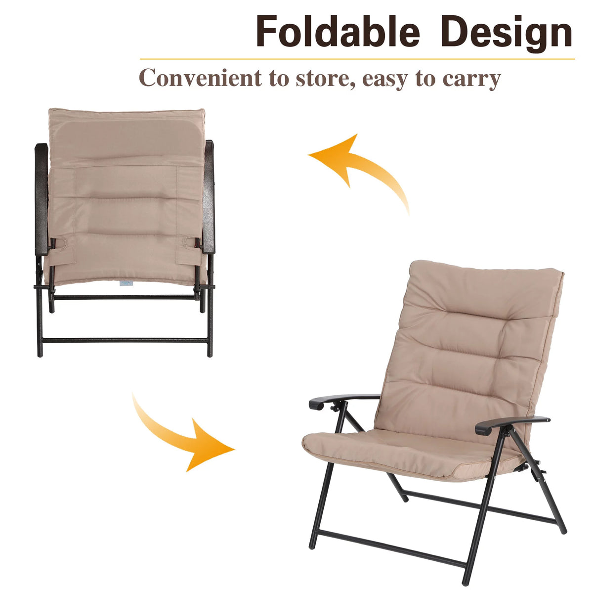 3 PCS Outdoor Patio Bistro Set Beige Y592