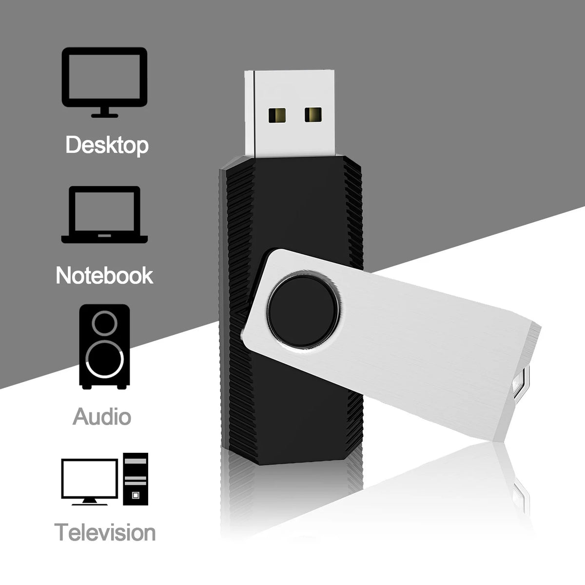 10PCS 128MB USB 2.0 Flash Drive Black V351364