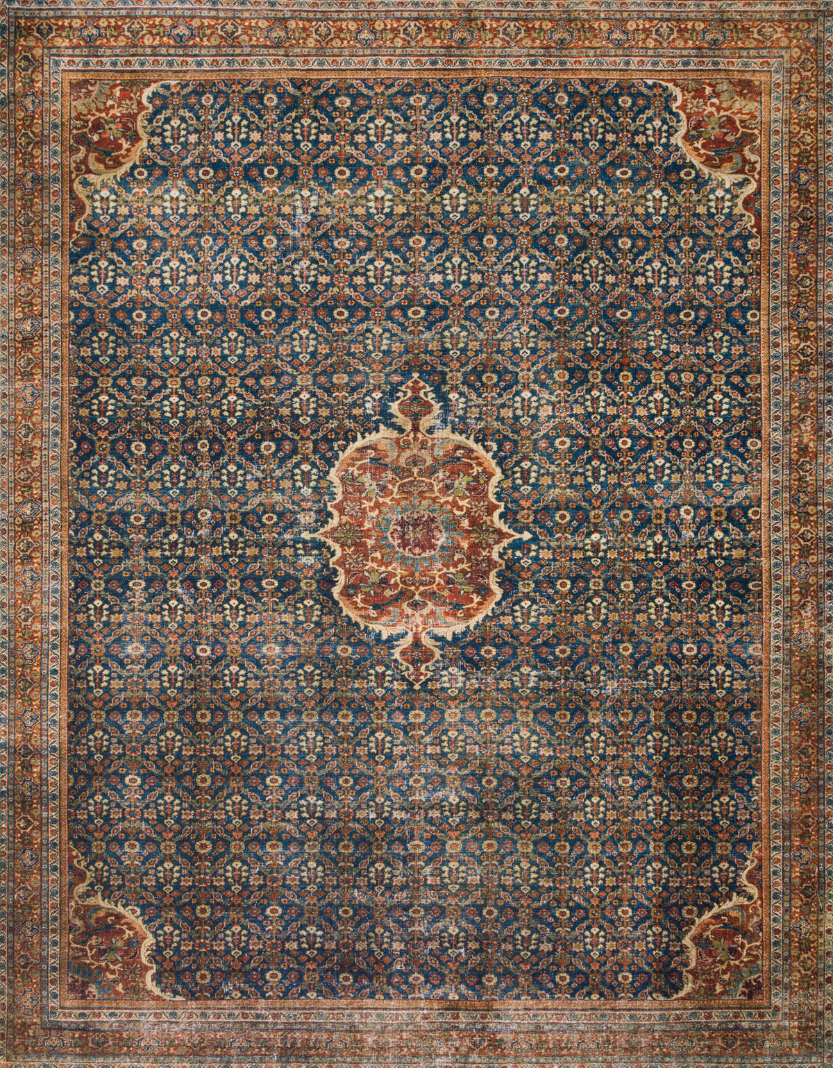 Cobalt Blue Spice 2.5' x 7'6 Rug W464