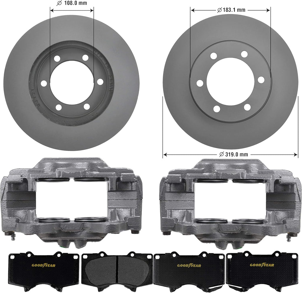 Ceramic Brake Kit Calipers Rotors O22880