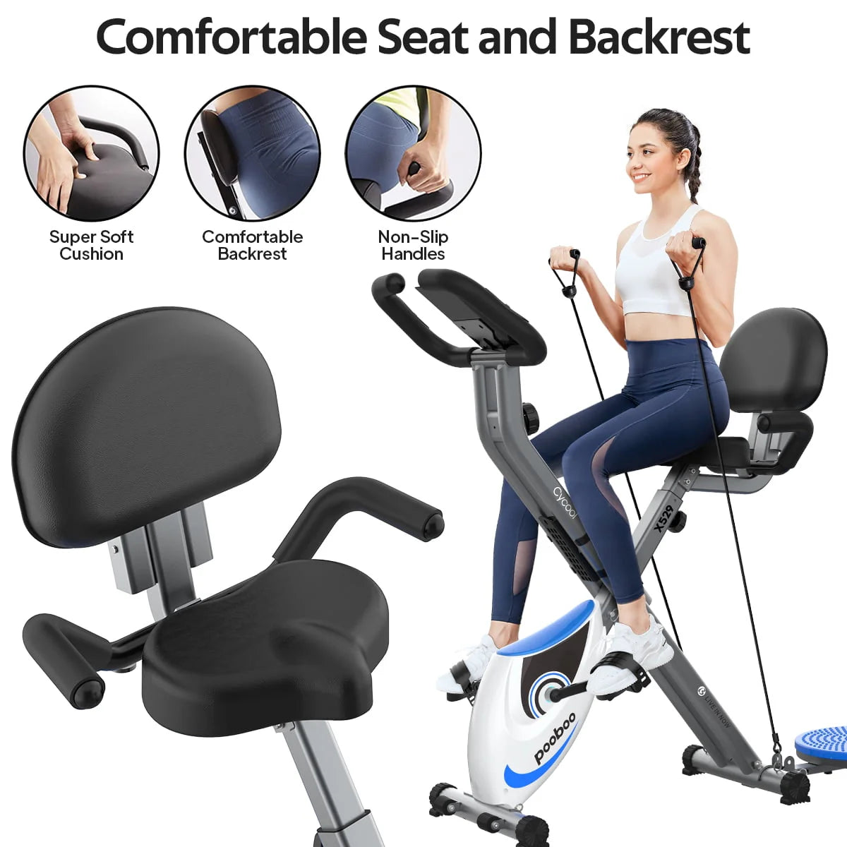 Folding Exercise Bike Indoor Cycling Bike G2931
