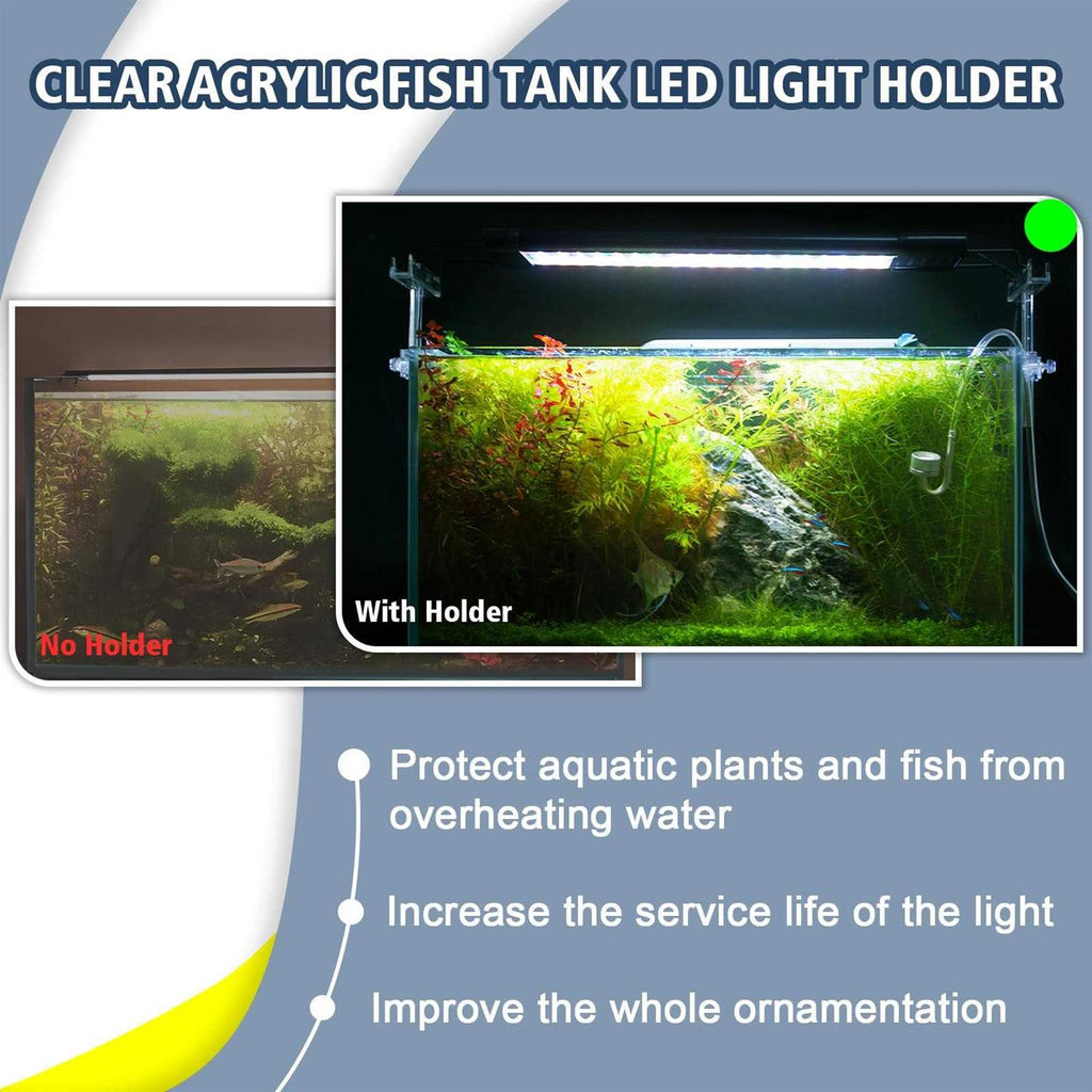 Adjustable Clear Acrylic Aquarium Light Riser 2pcs W66532