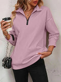 Womens Zip-Up Dropped Shoulder Sweatshirt G3765
