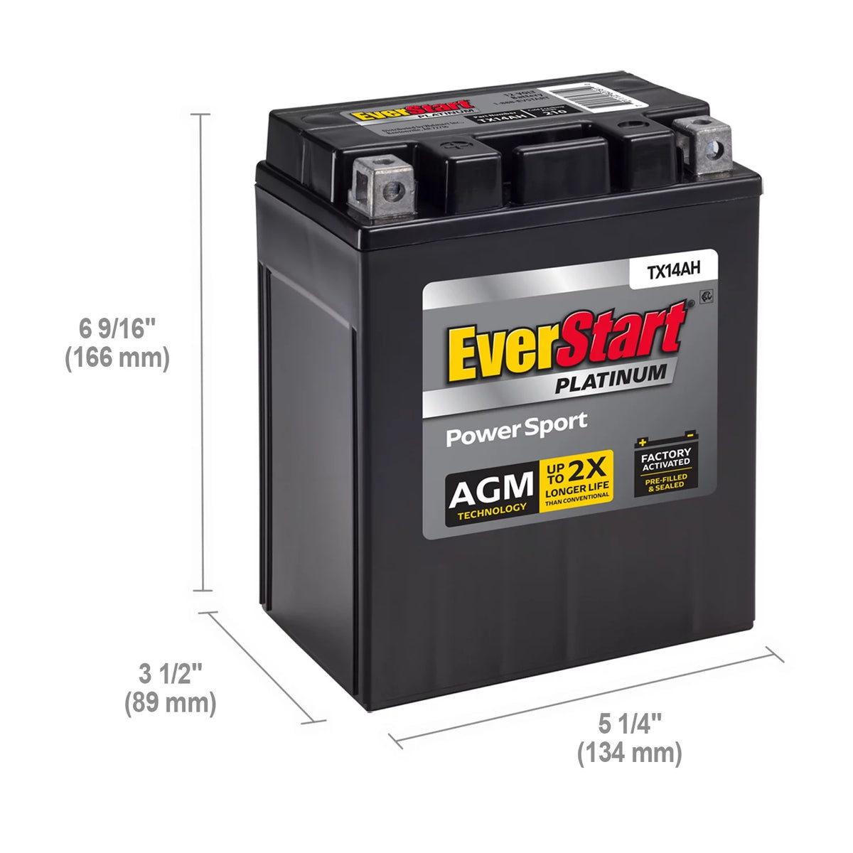 AGM PowerSport Battery TX14AH 12 Volt 220 CCA Y43117