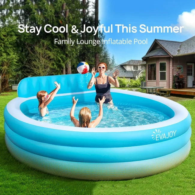 Inflatable Pool with Seat Round 7.33 x 7.11 x 2.5 ft R91193