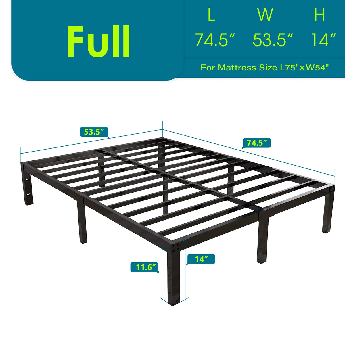 Queen Heavy Duty Metal Platform Bed Frame H506