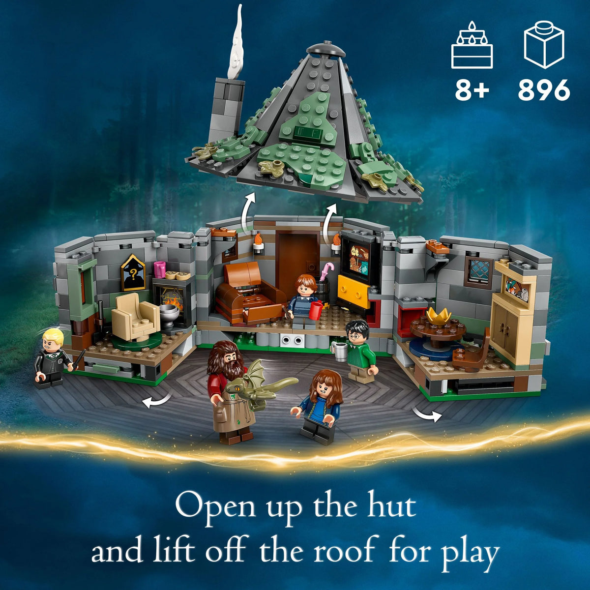 Buildable House Toy with 7 Characters and a Dragon X447532