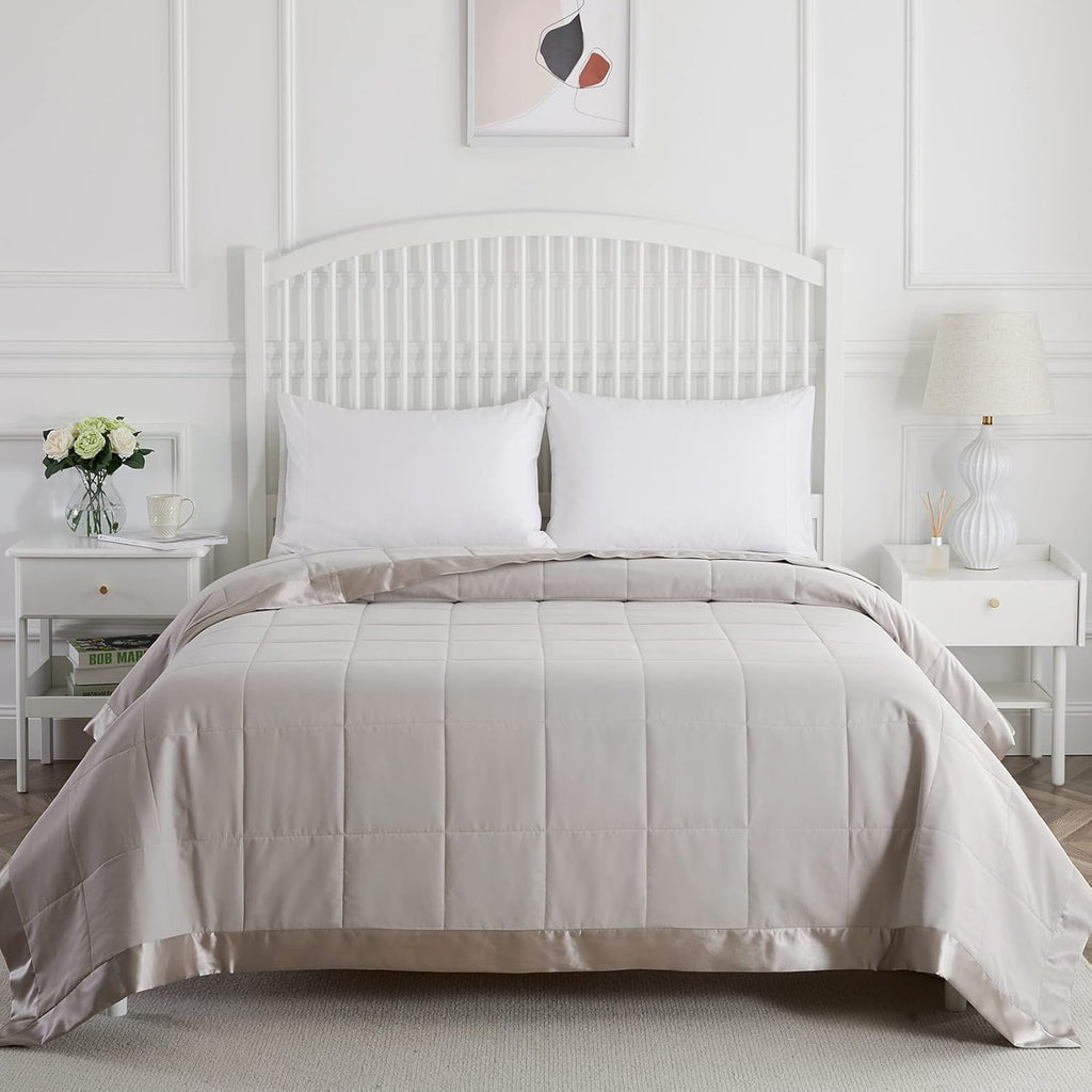 Quilted Down Alternative Blanket with Satin Trim I641479