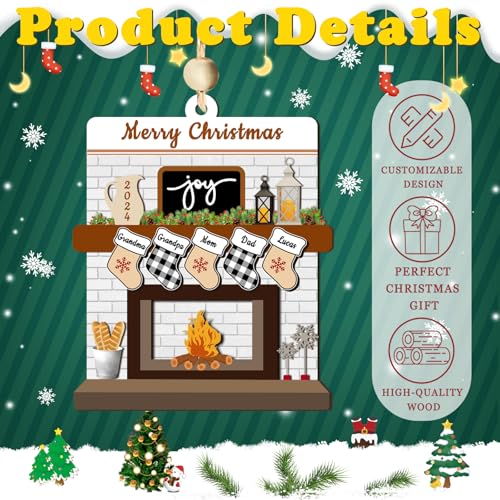 Wooden Christmas Ornament with Name Picture M847