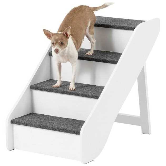Foldable Wood Carpeted Pet Stairs B47495