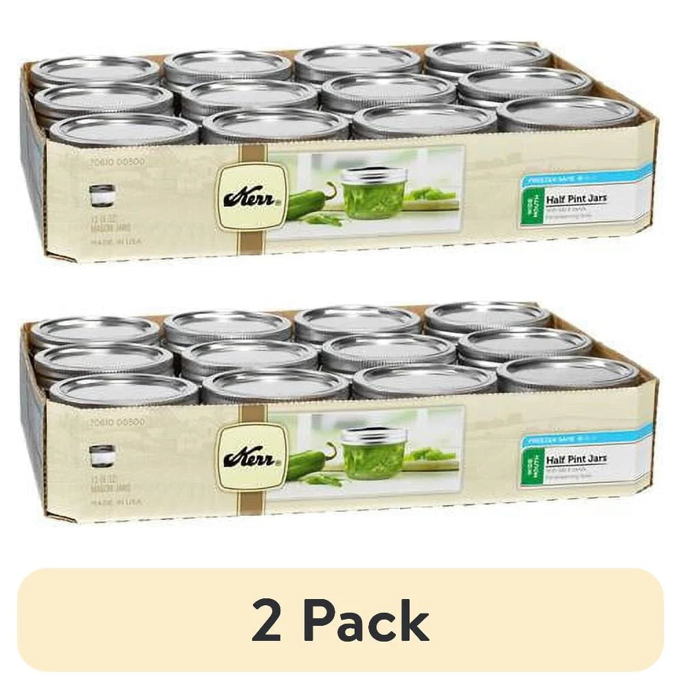 Wide Mouth Half-Pint 8 oz. Mason Jars with Lids and Bands, 12 Count K2475