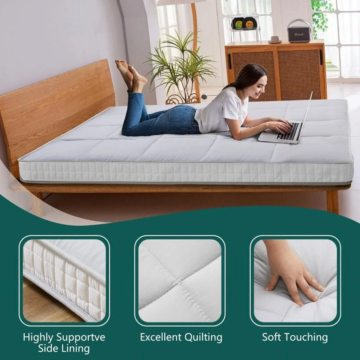 Reversible Sherpa Fleece Foam Floor Mattress Y304