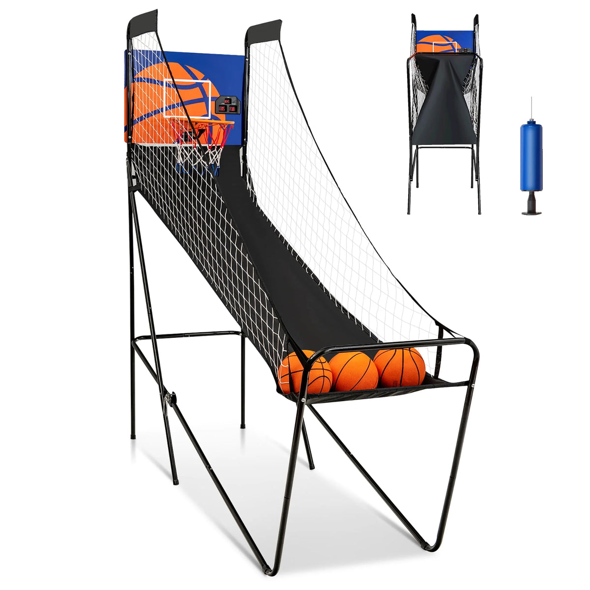 Foldable Single Shot Basketball Arcade Game with Electronic Scorer R21275