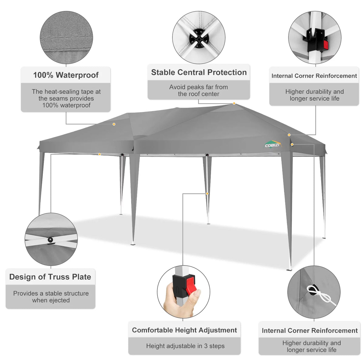 10x20 Pop up Canopy Tent with 6 Removable Sidewalls V869816