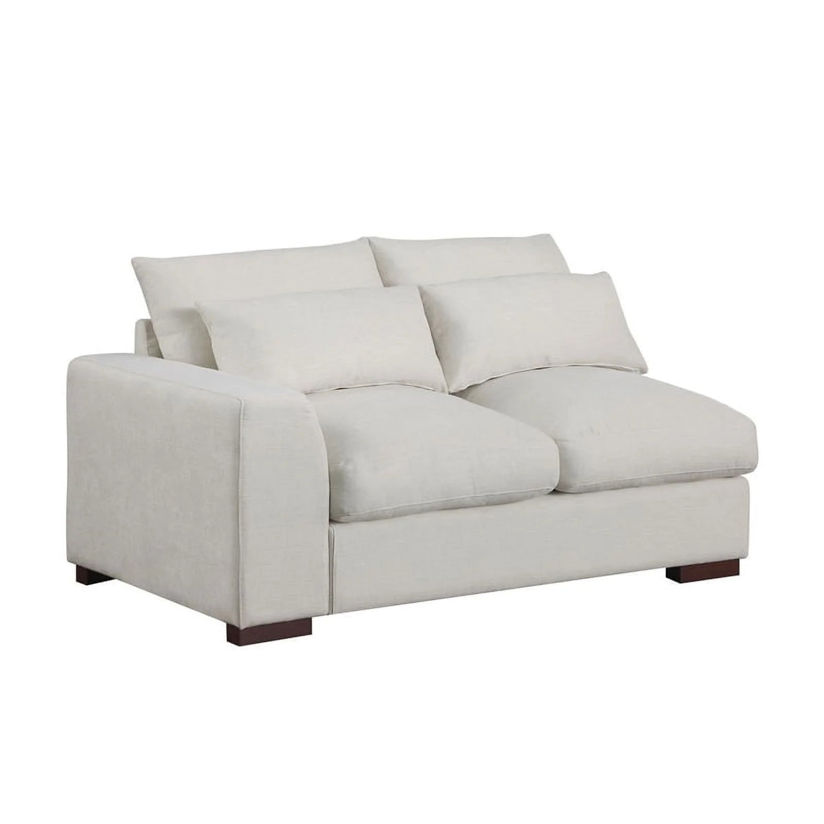 Beige Reversible Modular Fabric Sectional Sofa with Two Ottoman Q5128