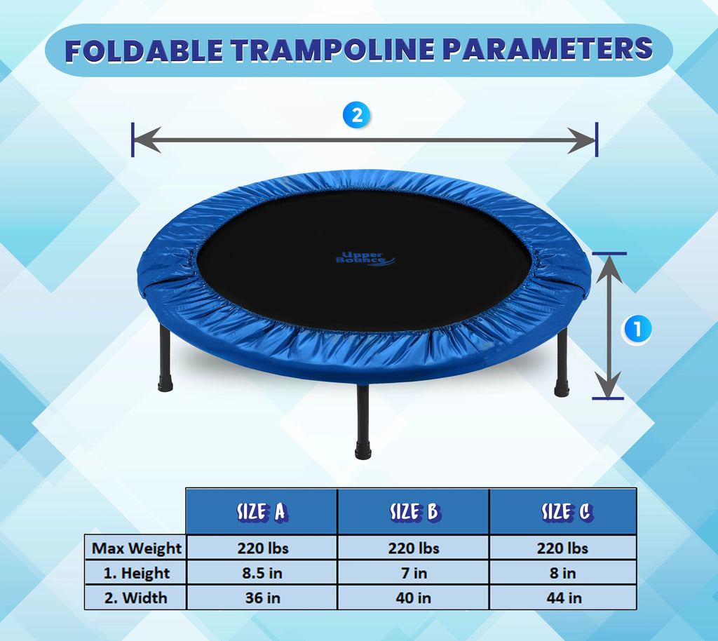 36 Mini Trampoline Rebounder with Jumping Mat, Portable Foldable B95607