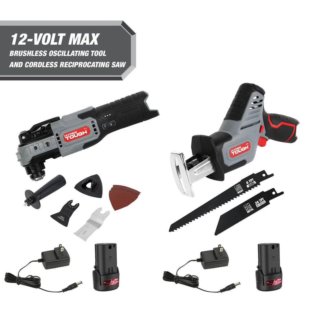 12 Volt Max Brushless Oscillating Tool and Cordless Reciprocating Saw with Battery and Charger P569944
