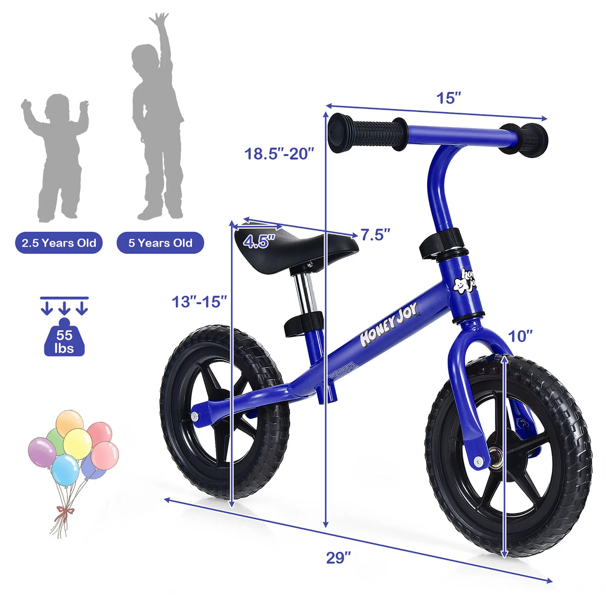 Kids Balance Bike No Pedal Training Bicycle Red T130