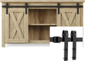 4 FT Mini Sliding Double Barn Door Hardware Track Kit H401040