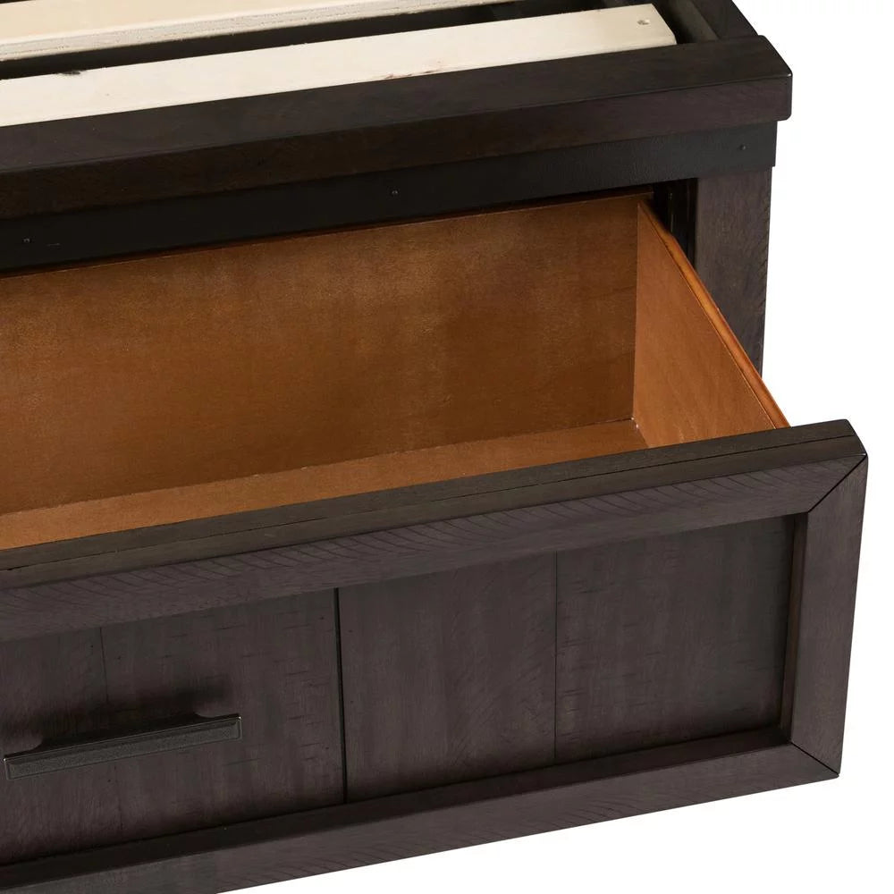 Dark Gray Twin Bookcase Bed R549953