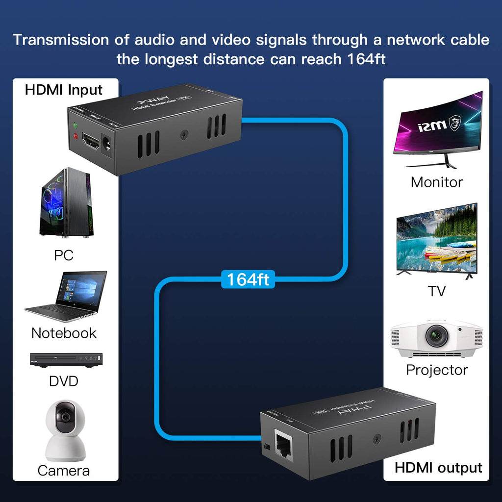 HDMI Extender Over Ethernet Cat5e/6 Up to 165ft/50m 1080P HD Video M423176
