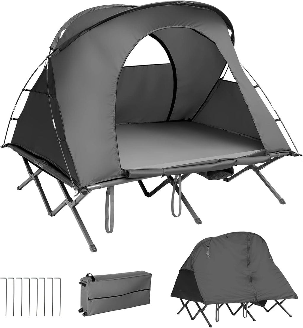 2-Person Camping Tent Cot with Self-Inflating Mattress Q803262