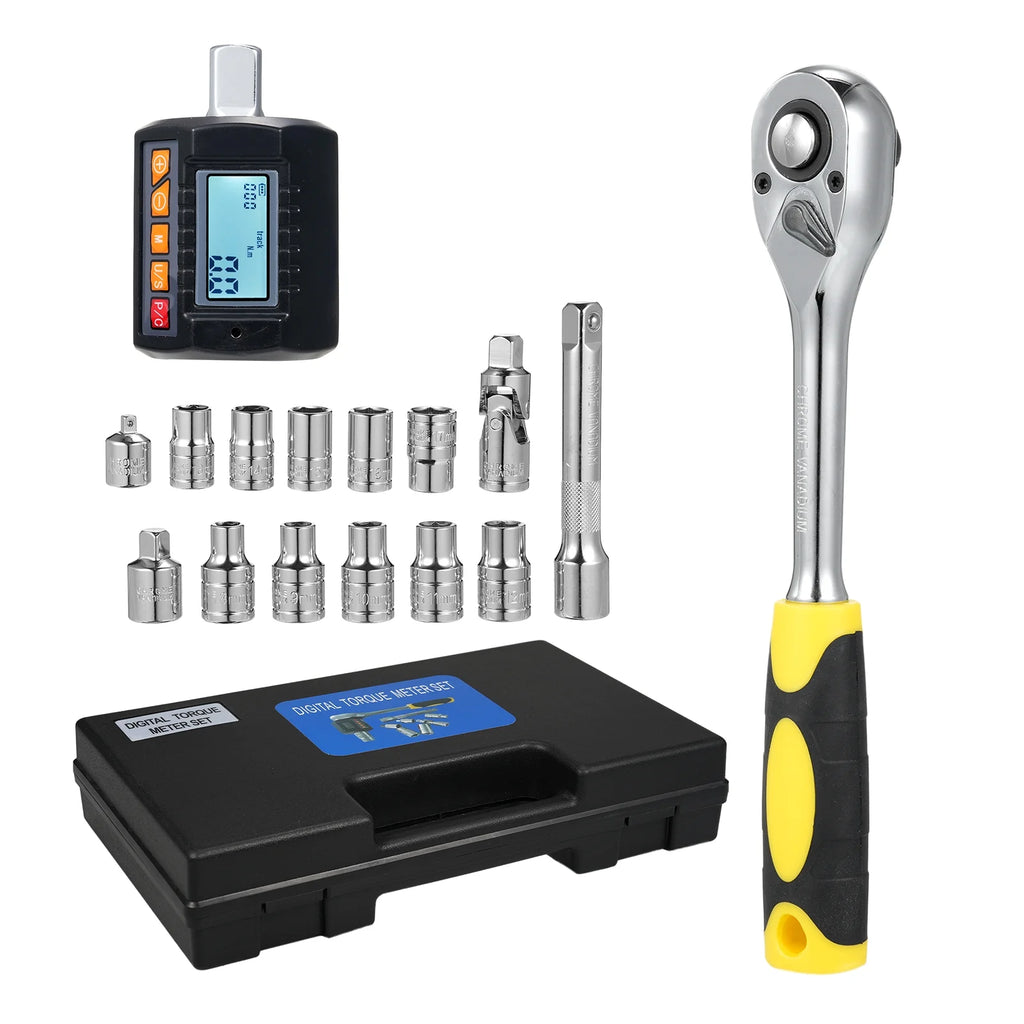 1/2'' Drive Torque Gauge with Backlit Display and Ratchet Wrench V299