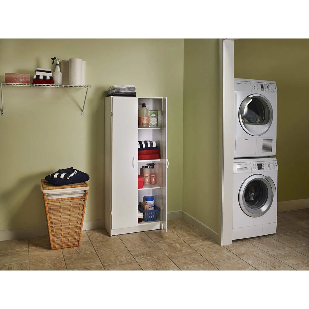 Adjustable 4 Shelf Pantry Cabinet White H3377