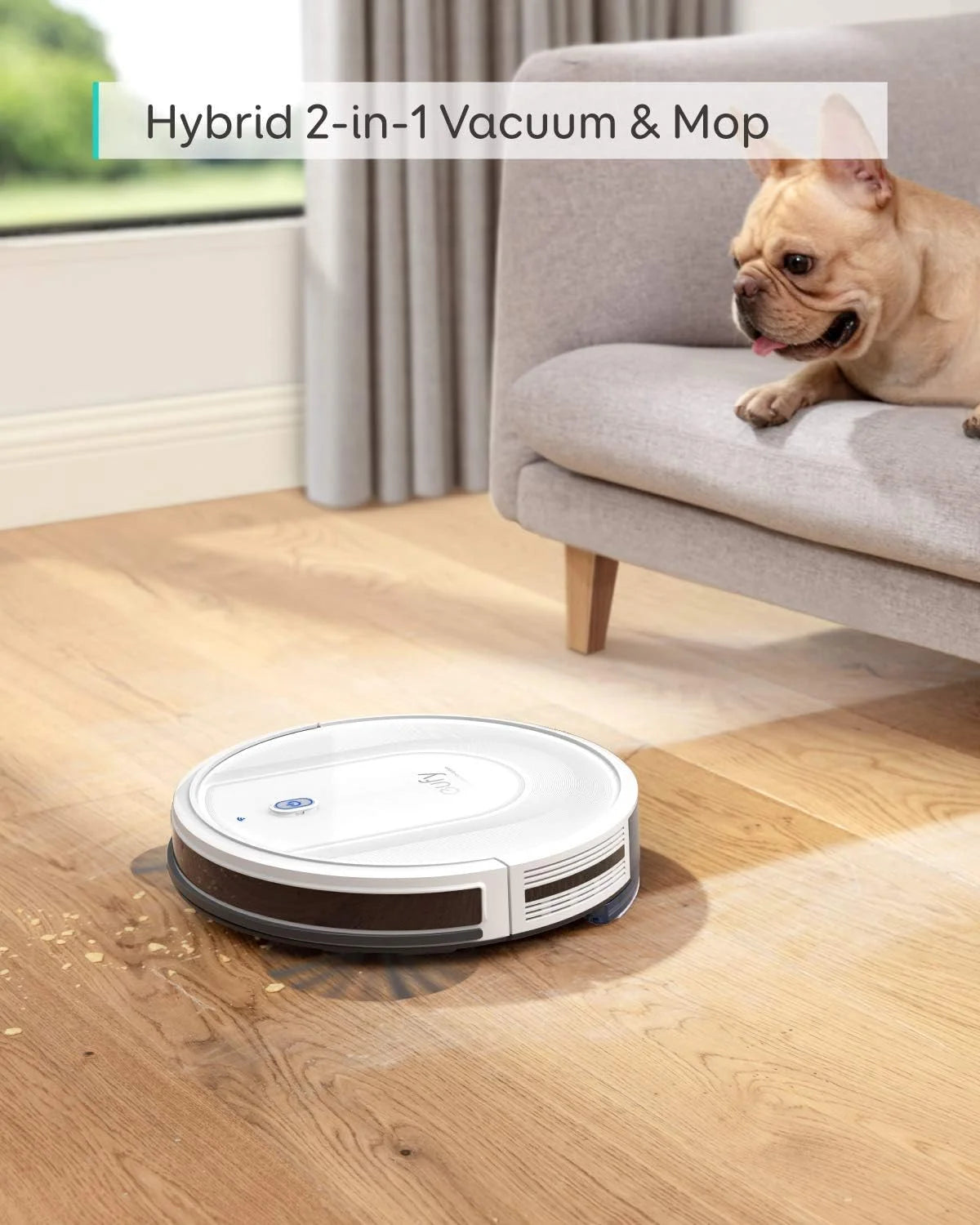 Robotic Vacuum Cleaner 2-in-1 Sweep, mop -WHITE I3944
