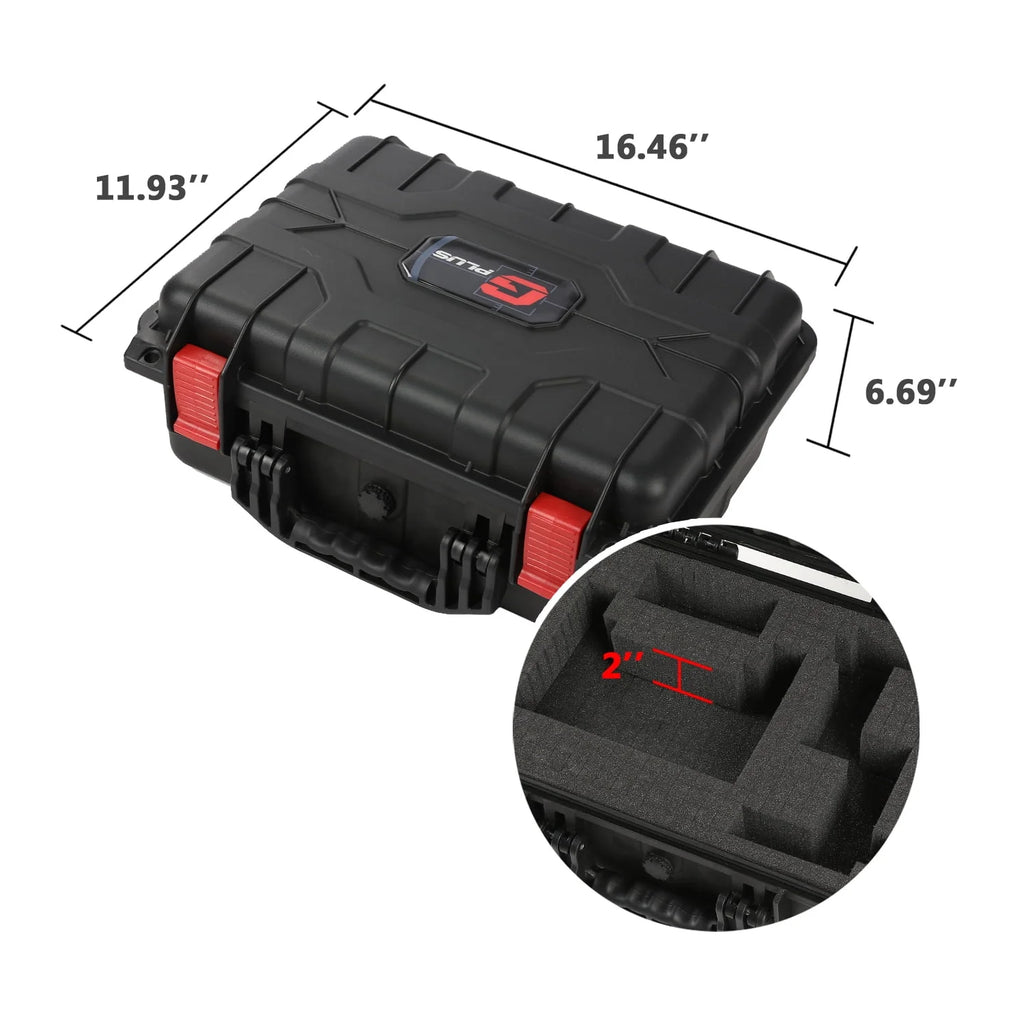 Graded Card Storage Box Weatherproof Impact Absorbing Foam Slots Large Black V511253