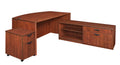 71 in. Hi-Low Bow Front L Desk with Single Mobile Pedestal Cherry G179