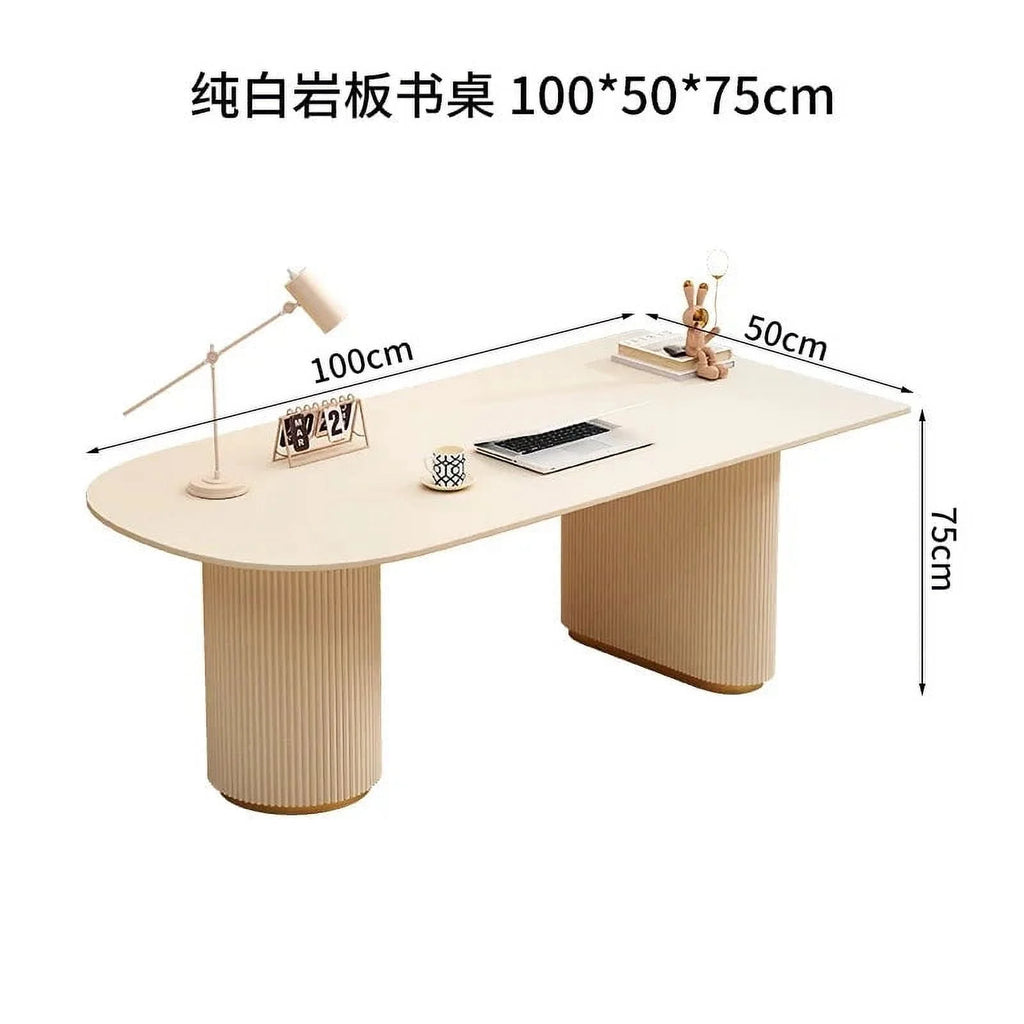 White Standing Computer Desk H546