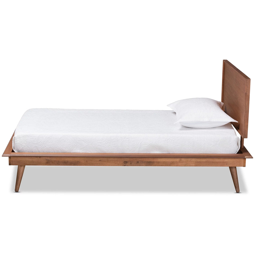 Twin Ash Walnut Platform Bed Q7183