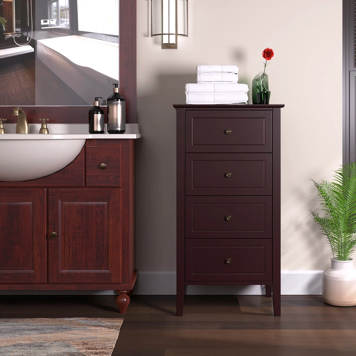White 4 Drawer Wood Dresser Z992886