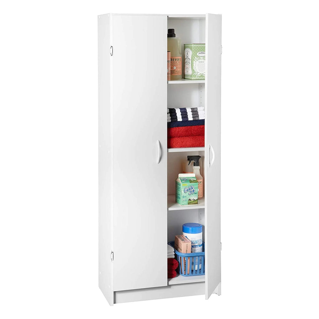 Adjustable 4 Shelf Pantry Cabinet White H3377