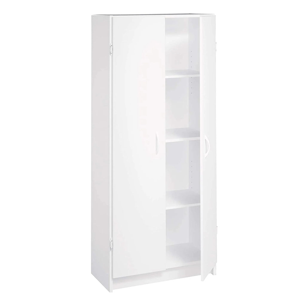 Adjustable 4 Shelf Pantry Cabinet White H3377