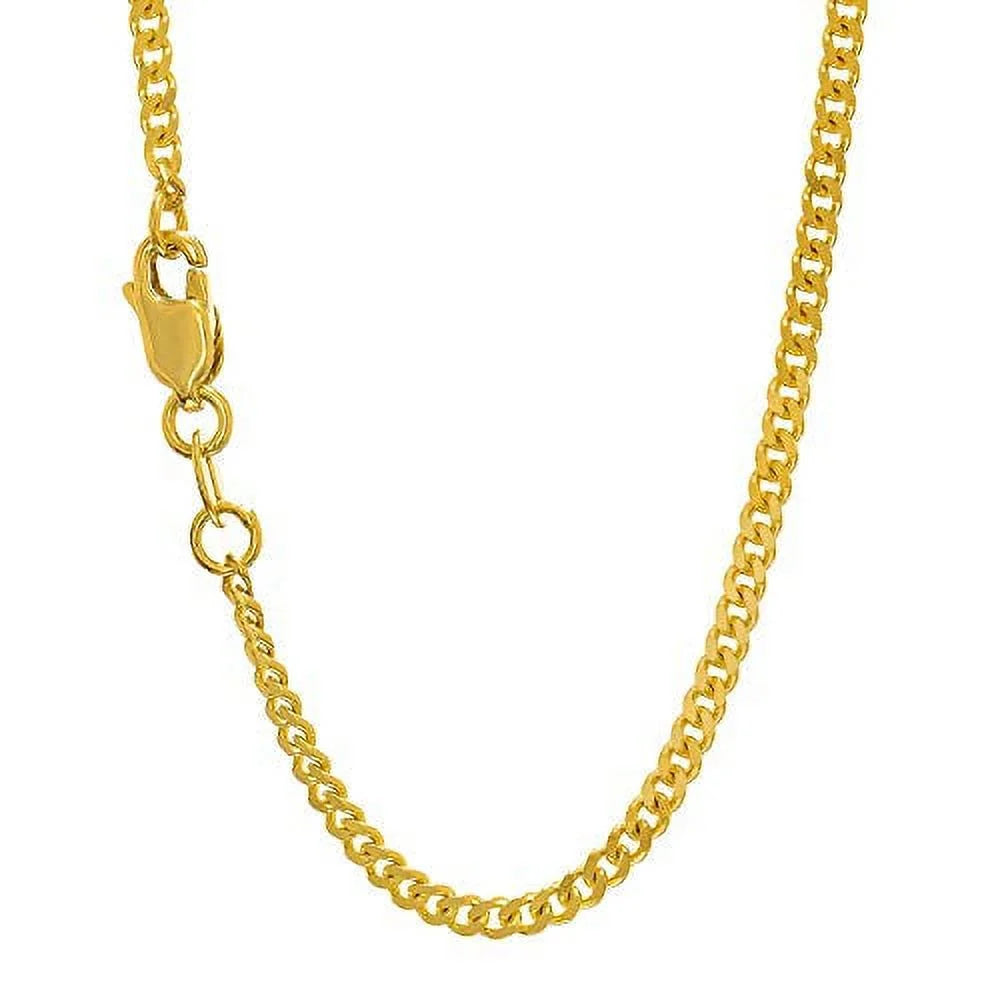 10k Yellow Gold 2 mm Curb Chain Necklace 24 Inches K732545