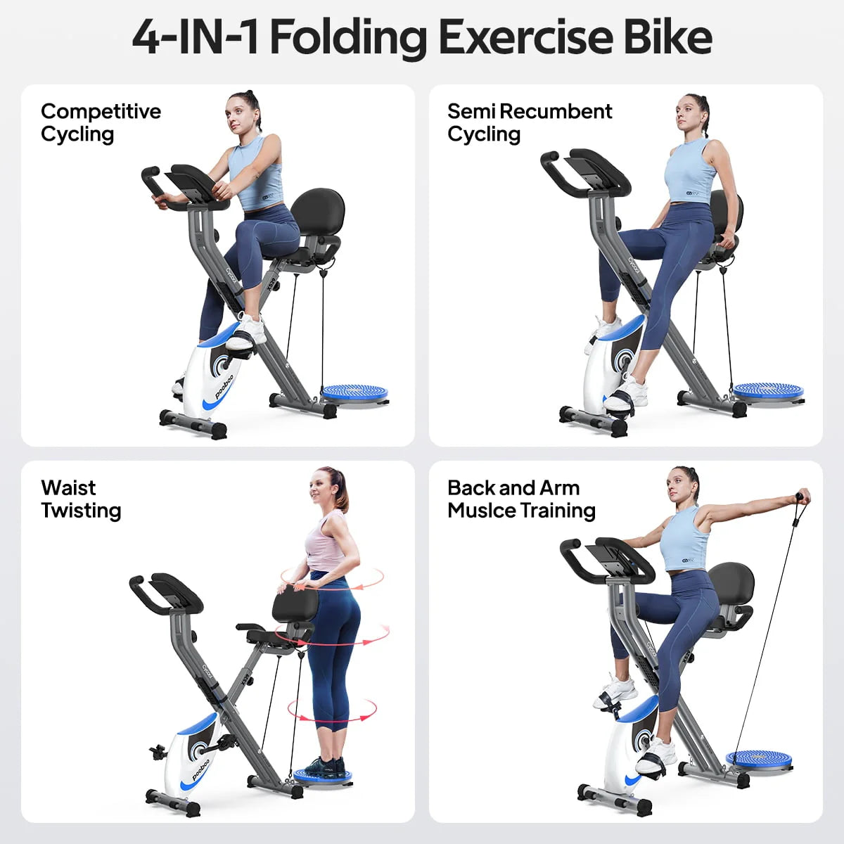 Folding Exercise Bike Indoor Cycling Bike G2931