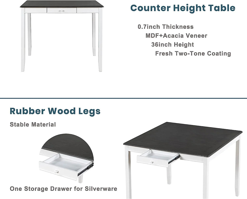 5-Piece Round Dining Table and Chairs Set Q9691