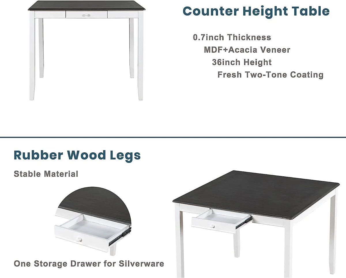 5-Piece Round Dining Table and Chairs Set Q9691