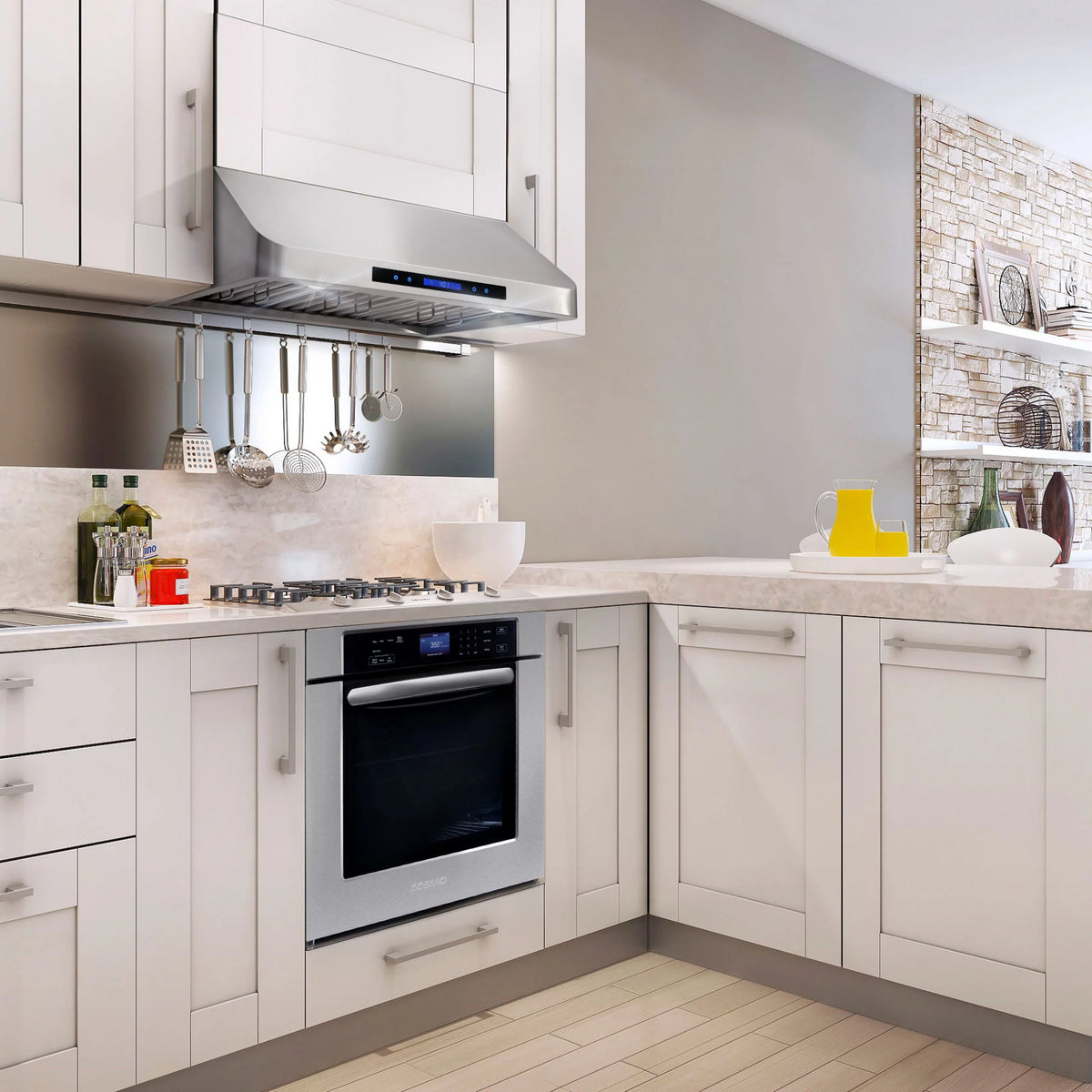 3 Piece Kitchen Appliance Package with Gas Range Range Hood and Dishwasher I153