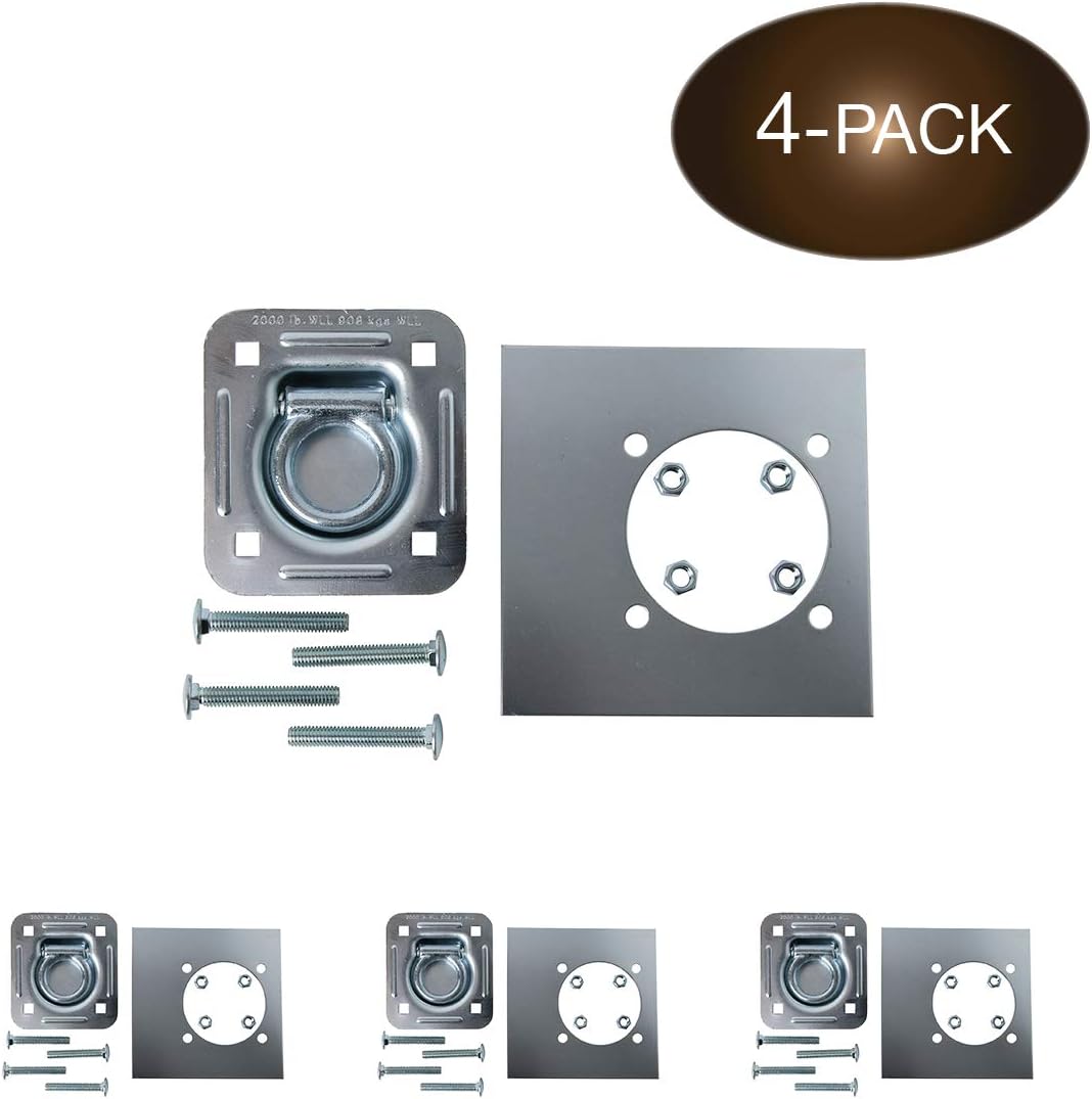 Square Trailer Cargo Tie-Down Anchors with Mounting Hardware B48014