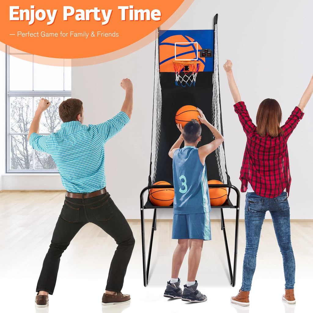 Foldable Single Shot Basketball Arcade Game with Electronic Scorer R21275