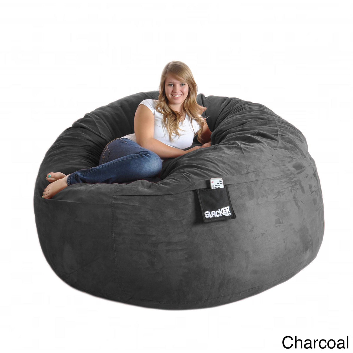 Charcoal MicroSuede and Foam Bean Bag M700241